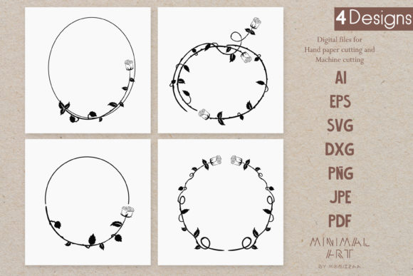 4design Floral Frame Rose Gold and Black: Elegant Design Assets