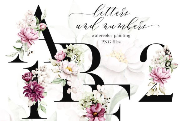 Alphabet with Watercolor Flowers Letters: A Designer's Dream