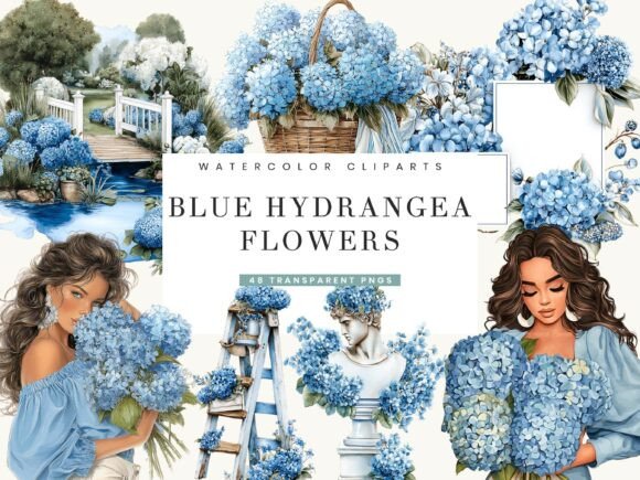 Blue Hydrangea Clipart: A Soft Touch for Modern Design