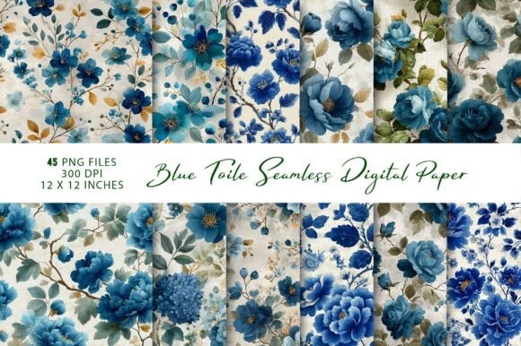 Blue Toile Seamless Digital Paper: Elevating Your Design Projects