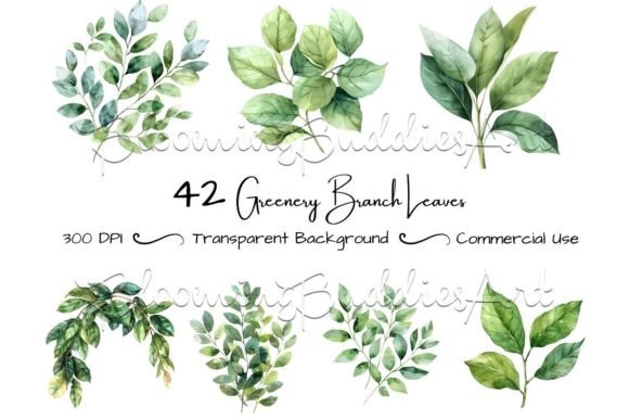 Branch Leaves Greenery Clipart: A Watercolor Bundle for Natural Design