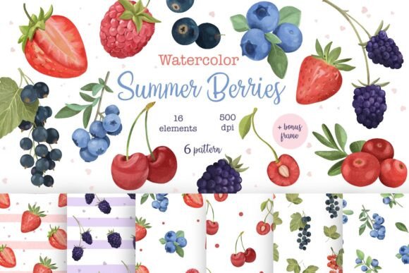 Brighten Your Summer Projects with Watercolor Berry Clipart