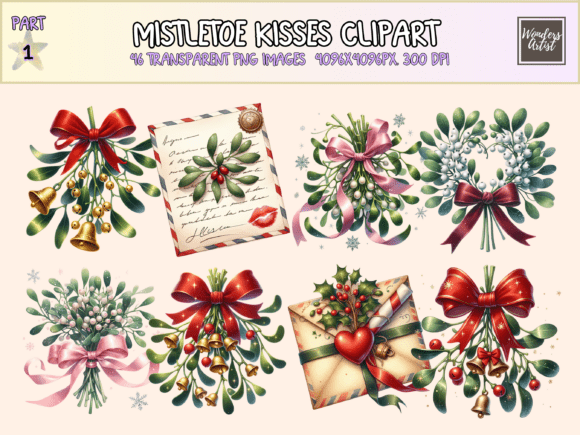 Bring Romance to Your Holiday Projects with Mistletoe Kisses Clipart
