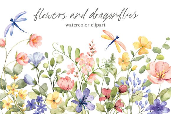 Bringing Nature's Elegance to Life with Flowers and Dragonflies