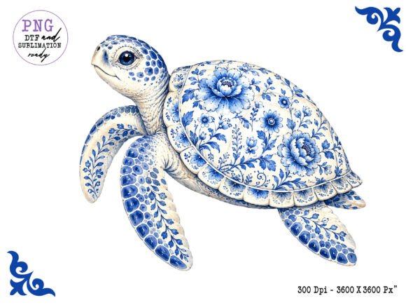Chinoiserie Ocean Turtle Clipart: A Designer's Secret Weapon