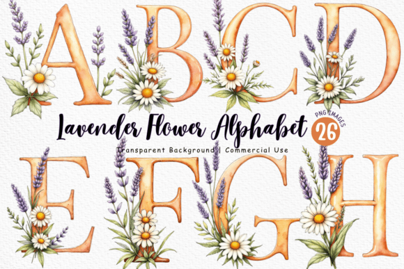 Design with Nature's Charm: The Lavender Flower Alphabet