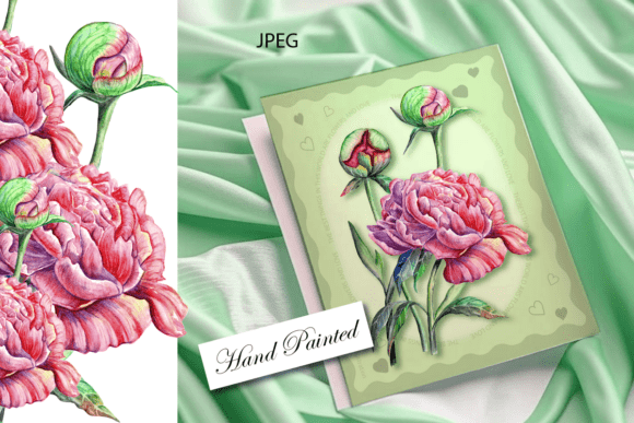 Design with Nature's Touch: Watercolor Flowers Greeting Card JPEG