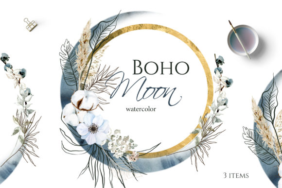 Designing with the Blue Moon: A Guide to the Boho Round Floral Frame