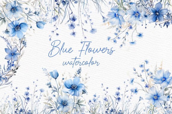 Dusty Blue Watercolor Florals: A Designer's Go-To Clipart Set