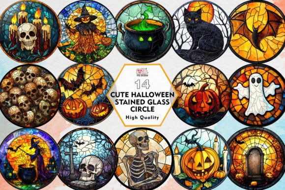 Enchanting Designs: The Cute Halloween Stained Glass Circle