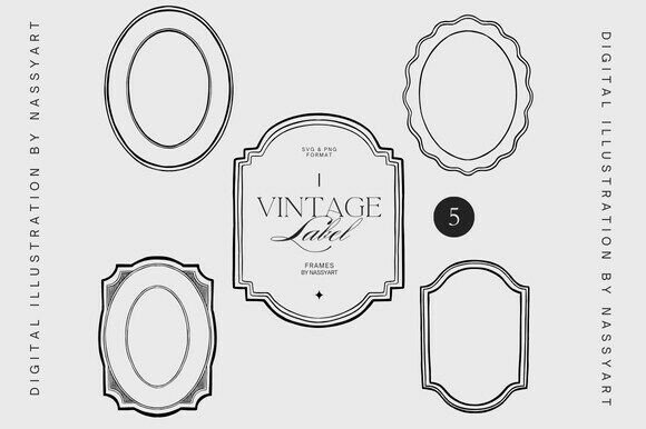 Five Classic Baroque Label Frames for Timeless Elegance