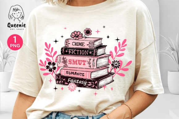 Floral Book Stack Retro Bookish Reading: Vintage Charm for Modern Projects