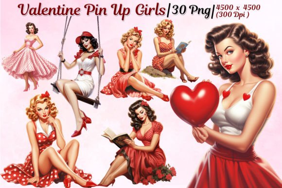 Sweeten Your Projects with Vintage Valentine Pin Up Art