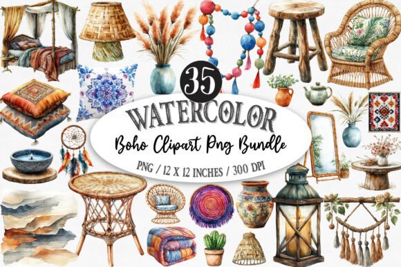 Unleash Your Creative Spirit with the BOHO Clipart Png Bundle