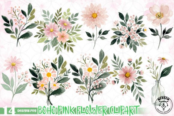 Unleash Your Creative Vision with Boho Pink Flower PNG