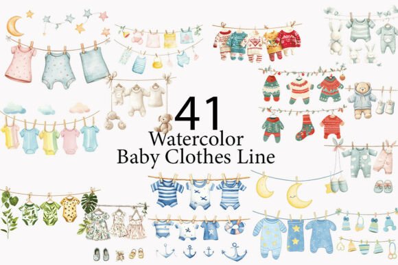 Whimsical Baby Clipart: Watercolor Designs for Every Project