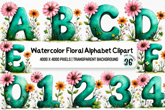 Whimsical Flower Alphabet Clipart for Charming Designs
