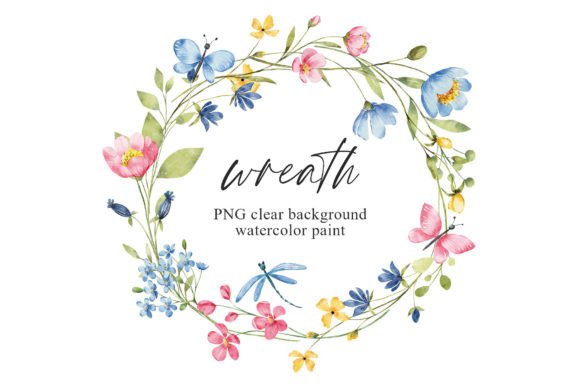 Wreath, Watercolor Flowers, Butterflies: The Versatile Clipart for Designers